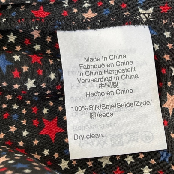 Madewell 100% Silk Ruffle Hem Wrap Top in Starry Night Blouse Size XS - Picture 9 of 9